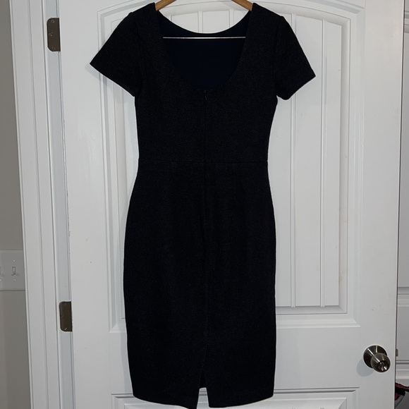 Boden Size 6 Navy Blue Rib Texture Stretch Sheath Dress Elsa - Picture 8 of 10